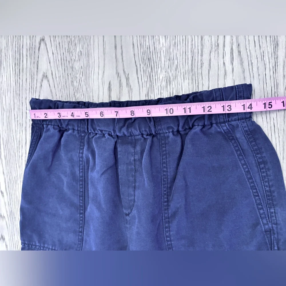 Banana Republic Navy Linen Blend Elastic Waist Pants Size S